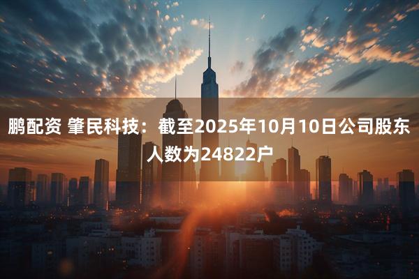鹏配资 肇民科技：截至2025年10月10日公司股东人数为24822户